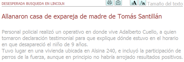 El día 16.11.2011 allanan la casa de Cuello, pero tan sólo le preguntan qué hizo el día anterior